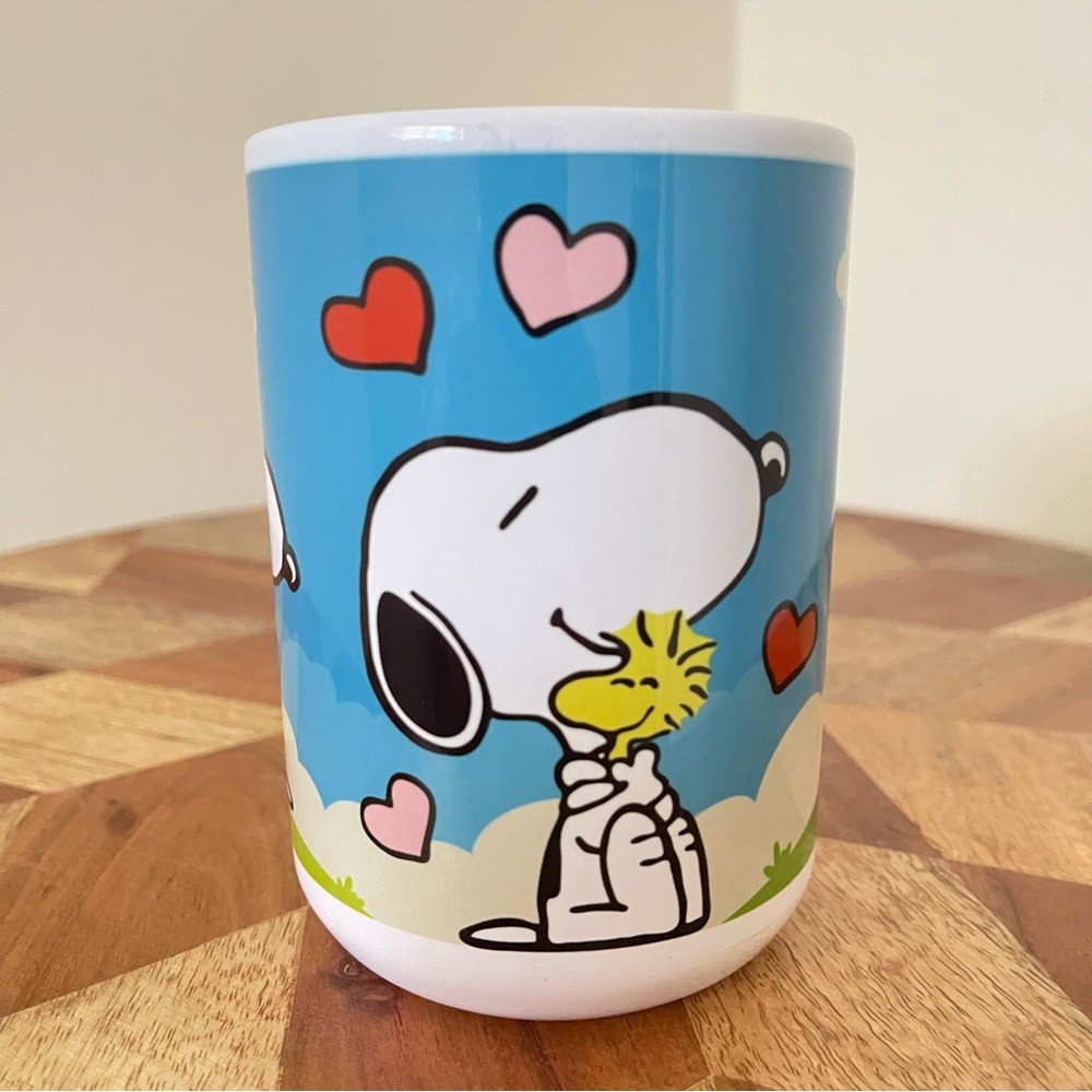 NEW Snoopy and Woodstock Ceramic Mug with Hearts 15oz 15 oz mug